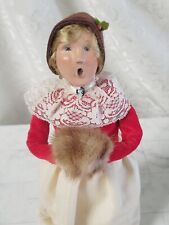 2007 Byers Choice Victorian Family Lady Caroler Doll Fur Muff Rare 44/10 Signed picture