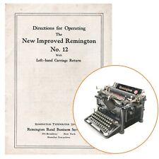 Remington No.12 Typewriter Instruction Manual User Repro Paragon Standard Left picture