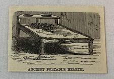 1883 small magazine engraving ~ ANCIENT KITCHENS- PORTABLE HEARTH, Egypt picture