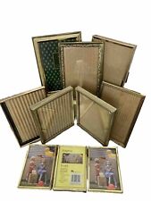 Lot of 7 VTG Brass Gold Tone Metal Picture Frames 5x7 Shadow Gallery Wall MCM picture