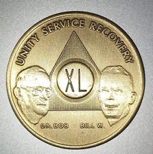 Alcoholics Anonymous AA 40 Year Founders Bronze Medallion Coin Chip Token Sober picture