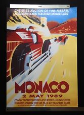 1989 Christie's Monaco FERRARI ALFA ROMEO MASERATI Car Auction Poster picture