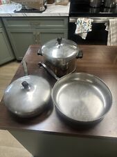 Vintage 5 Piece FARBERWARE Aluminum Clad Stainless Steel Pans Pots Set Cookware picture