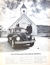 PRINT AD 1969 Volkswagen VW Beetle Father Aloysius Bittman Missionary ND picture
