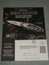 1990's Franklin Mint 2-Page Print Ad ~ Harley-Davidson Knife & Farmall H Tractor picture