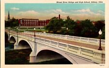 Sidney OH Ohio Miami River Bridge High School Vintage Postcard picture