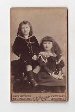 Boy & Girl Ringlets & Strange Hair - Navy Suit CdV Photo c1880s Brown Lewisham picture
