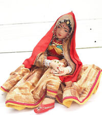 Handmade Hindu Indian Manipuri Dancer Traditional Folk Cloth Doll Sitting picture
