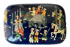 Vintage Suffering Moses Hand Painted Lacquer Trinket Box Made in Srinagar-Kashmi picture