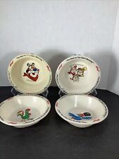 4~Vintage 1995 Kellogs Cereal Bowls~ Tony The Tiger, Toucan, Sam Corny, Snap picture