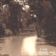 Smoky Hill River in Salina Kansas KS Scenic View 1940s Postcard RPPC Photo picture