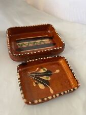 Vintage Pottery  Mexican Terracotta Trinket Trays picture