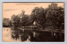 Rumson NJ-New Jersey, Private Lake Rumson Road, Vintage Souvenir Postcard picture