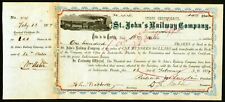 1877 William B Astor Jr signs RARE Florida Railroad Stock then to Henry Flagler  picture