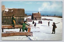 Postcard The Pilgrims At The Replica Pilgrim Village Plymouth Massachusetts picture