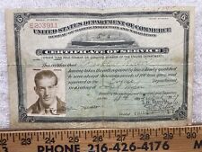 1939 US Department Commerce Marine Inspection Credential Philadelphia Port ID  picture