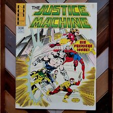 JUSTICE MACHINE #1 FN/VF Noble Comics 1981 RARE Debut Issue GREEN & YELLOW Title picture