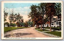 Officers Row Fort Ethan Allen Vermont Street View Cancel 1917 Antique Postcard picture