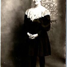c1910s Cute Little Girl Standing Smile RPPC Fashion Studio Real Photo Happy A159 picture