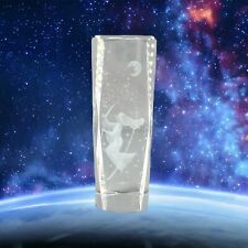 Crystal Laser Etched 3D Display Paperweight Angel Fairy Witch Moon Goddess Glass picture