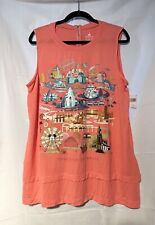 NWT Disney Parks Disneyland Women’s Sleeveless Shirt / Tank Coral Color Size XL picture