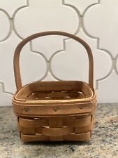 Longaberger small square basket with handle 1988 Vtg picture