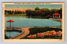Syracuse NY-New York, Aerial Of Hiawatha Lake, Antique, Vintage c1950 Postcard picture