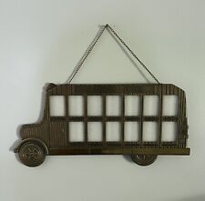 Vintage Brass Bus“School Days”Picture Frame Wall Hanging Grades K-12th -14.5”x6” picture