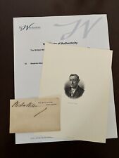 President Woodrow Wilson SIGNED White House Card AND Bureau of Engraving COA picture