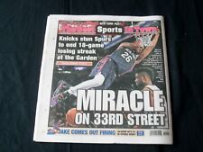 2019 FEBRUARY 25 NEW YORK POST NEWSPAPER - KNICKS END 18 GAME HOME LOSING STREAK picture