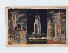 Postcard Night View of Buildings at Pittsburgh Pennsylvania USA picture