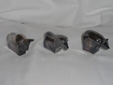 LOT OF 3 Dansk Paperweight Figurines LION BEAR BULL Silverplate over Zinc 2.75