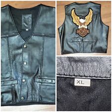 Til Holland Harley-Davidson Leather Motorcycle Vest XL Huge Back Eagle Hit picture