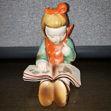 Vtg Figurine Girl Reading Book bookworm Made in Japan  picture
