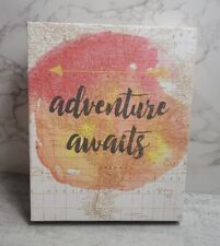 Wooden Canvas Sign Adventure Awaits Map World Sports Decor Wall Home  picture