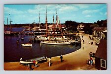 Mystic CT-Connecticut, Mystic Seaport, Maritime Museum, Vintage Postcard picture