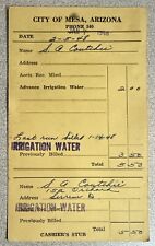 1948 City of Mesa Arizona Irrigation Water Bill Ephemera Statement picture