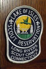 BOY SCOUT PATCH LAKE OF ISLES SCOUT RESERVATION LONG RIVERS CONN DB XX NOS picture