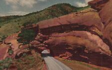 Postcard CO Park of the Red Rocks Tunnel & Tunnel Road Linen Vintage PC f7858 picture