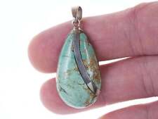 Vintage Zuni sterling Turquoise channel inlay pendant picture