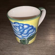 April Cornell Mug Blue Flower Yellow Green Thailand picture