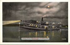 1920s Steamer Ship Sylvia Springfield MA Full Moon Night Unused Postcard 828 picture