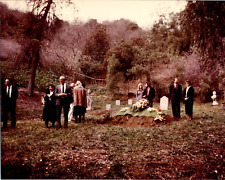 1990s Horror Film Cemetery Burial Funeral Scene Creepy Halloween Vintage Photo picture