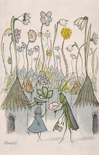 Fantasy Bugs postcard Germany c1950 picture