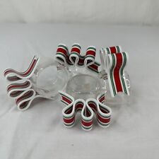 DEPT. 56 4 Ribbon Candy Acrylic Napkin Clear Ring Holders Christmas Holiday EUC picture