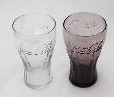 1993 Vintage Purple & Clear Coke A Cola Bell Glass Lot 2  Glassware Colorful  picture