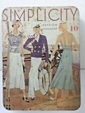 Simplicity Fashion Magazine Sewing Metal Tin Box 1988 Reproduction 1993 Pattern picture