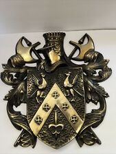 Vintage Iron Crest Coat of Arms Made Japan Medieval Crest Wall Decor 19 X 18” picture