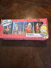 The Simpsons Official Christmas 16 Oz Pint Glasses Set Of 4 2010 Homer picture