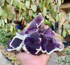 1245 Gram Terminated Purple Fluorite Crystal Combine With Calcite picture